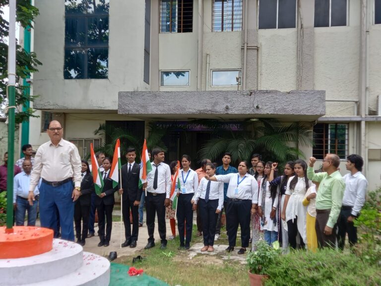 Students posing outside an ISM Ranchi academic building