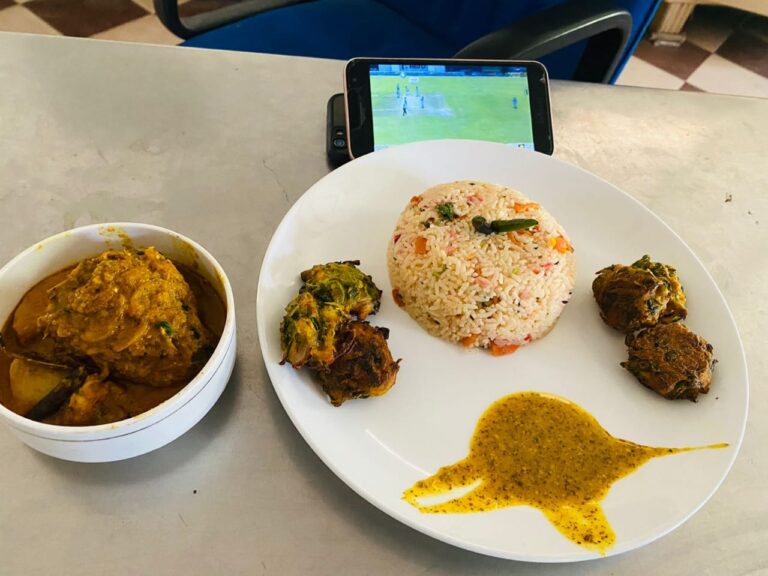 A plated meal presented during an ISM Ranchi hospitality learning activity