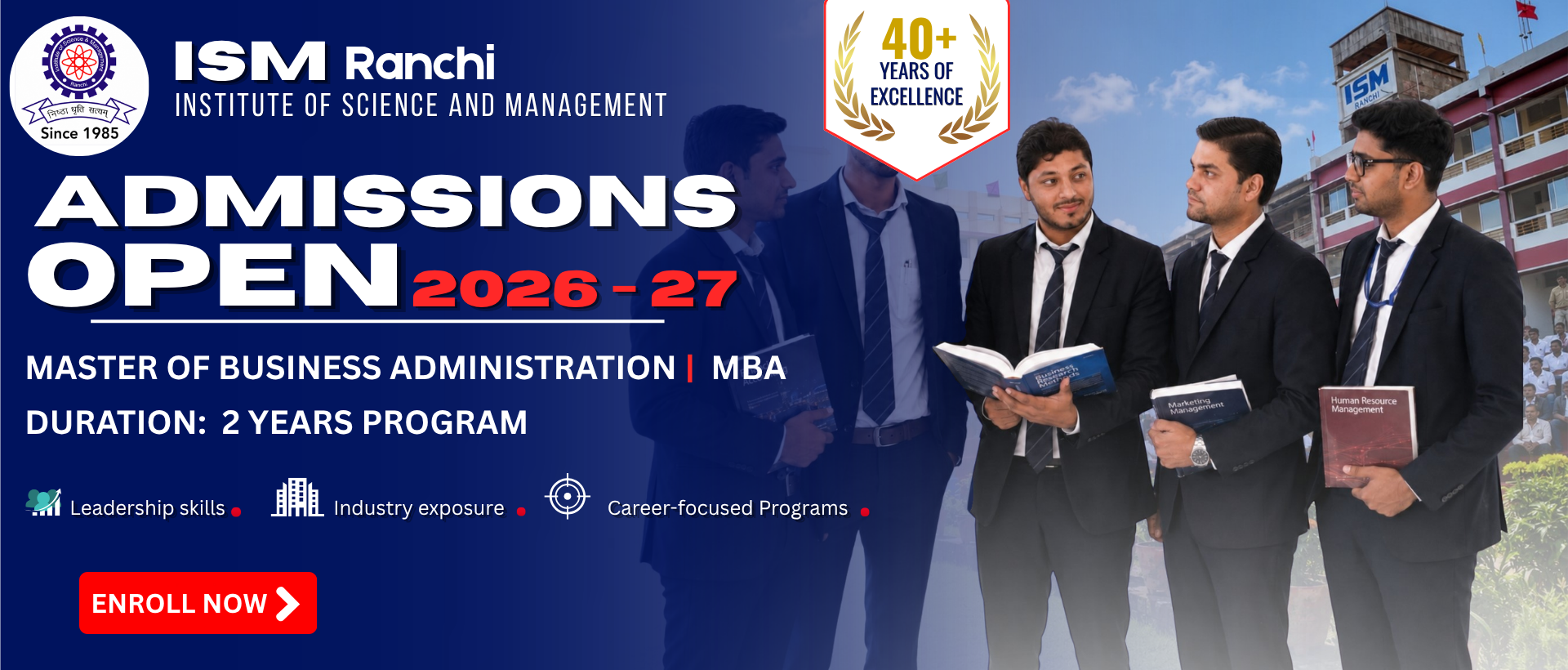 MBA admission 2026-27 at ISM Ranchi