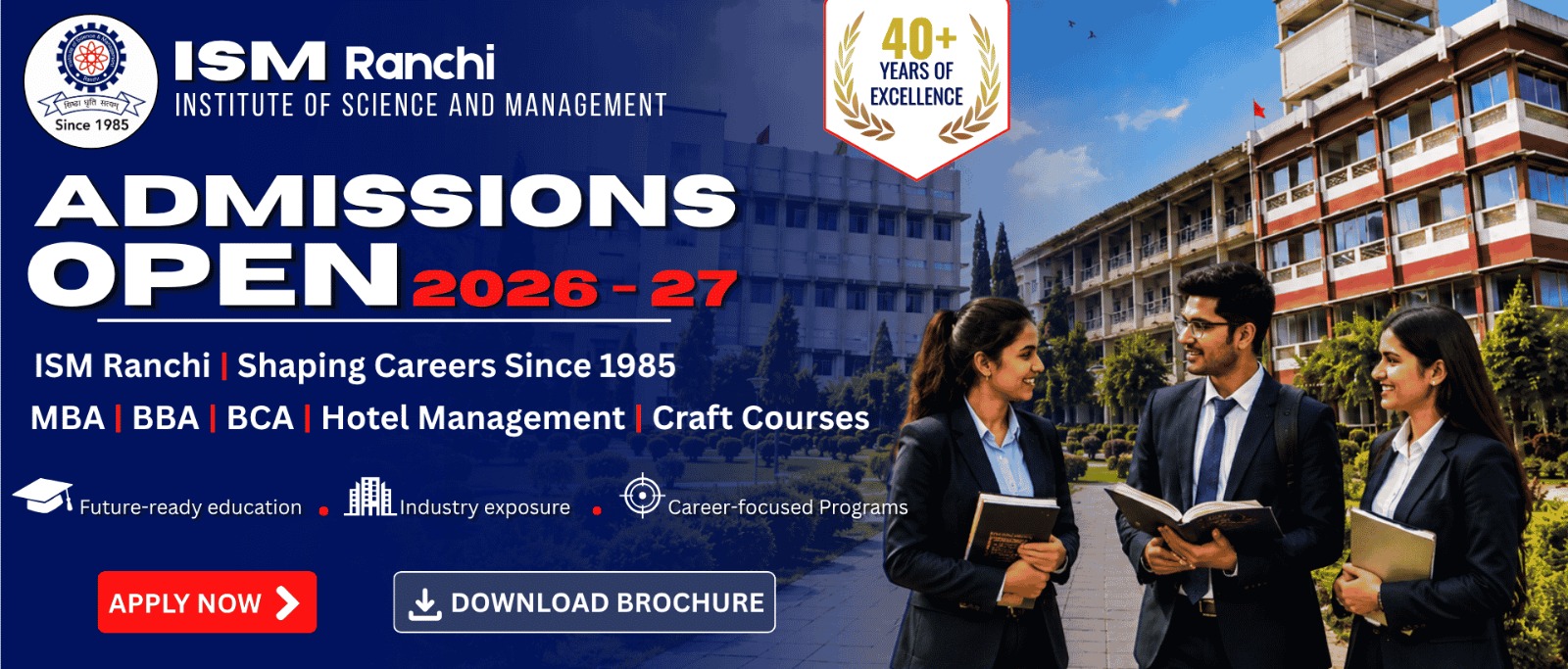 ISM Ranchi admissions open 2026 for MBA BBA BCA and Hotel Management