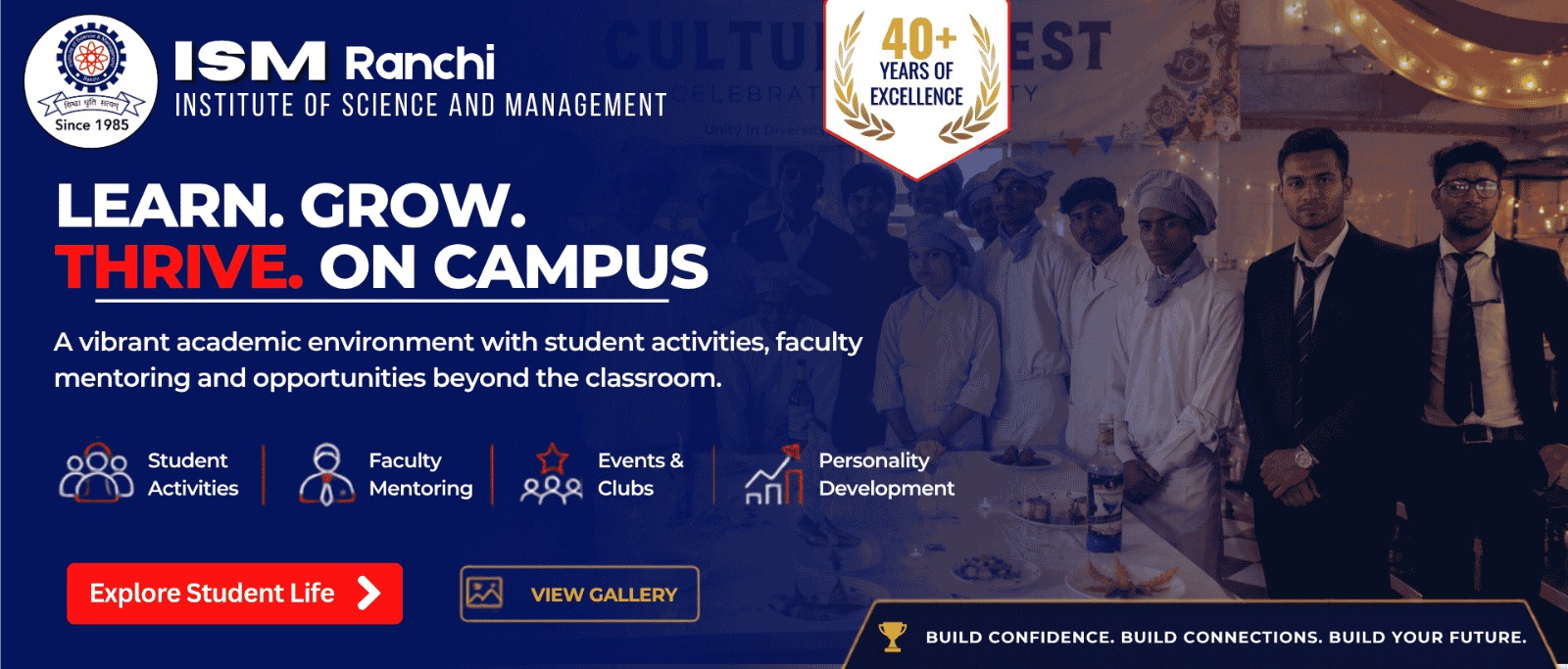 ISM Ranchi students participating in campus life activities events and personality development